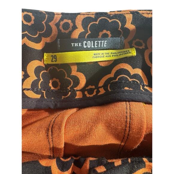 NWT Maeve Anthropologie The Colette Crop Wide Leg Ponte Pants Orange Black 29 - Picture 5 of 7